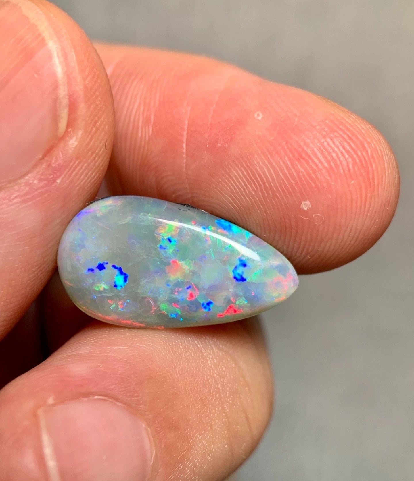 'Rainbow drop' 3.74ct Natural Solid Australian Crystal opal 18.5x10x3.1mm