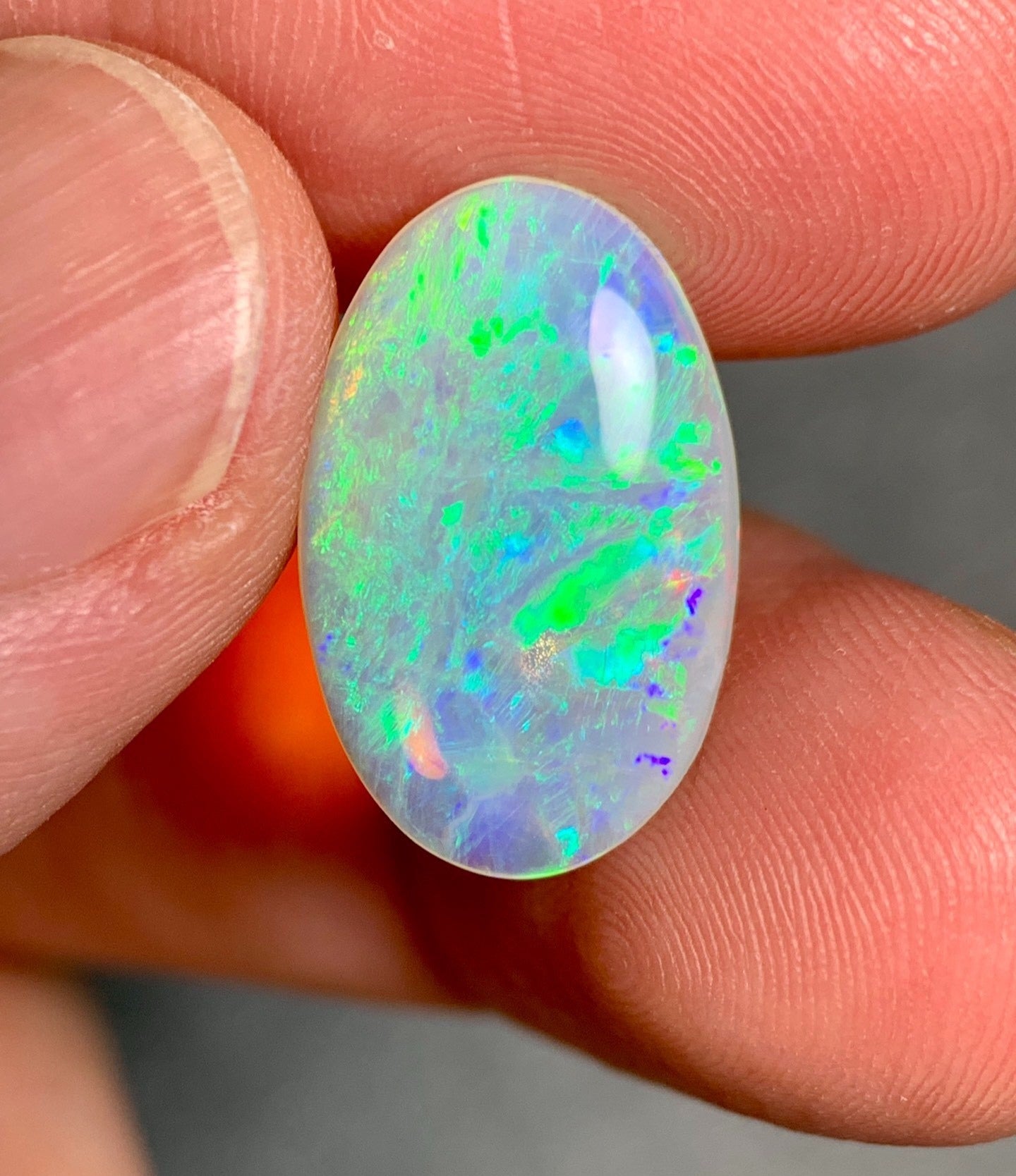 'Grüner See' 4.02ct Natural Solid Australian Crystal opal 18.3x11.6x3.2mm