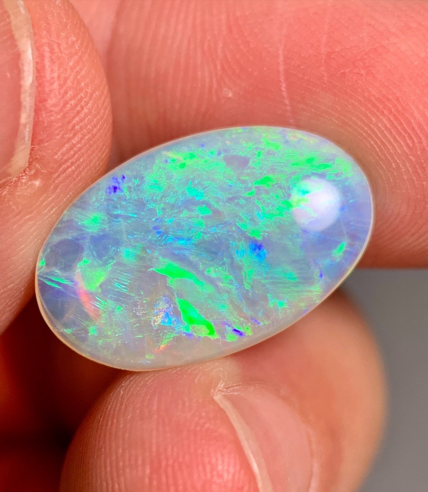 'Grüner See' 4.02ct Natural Solid Australian Crystal opal 18.3x11.6x3.2mm