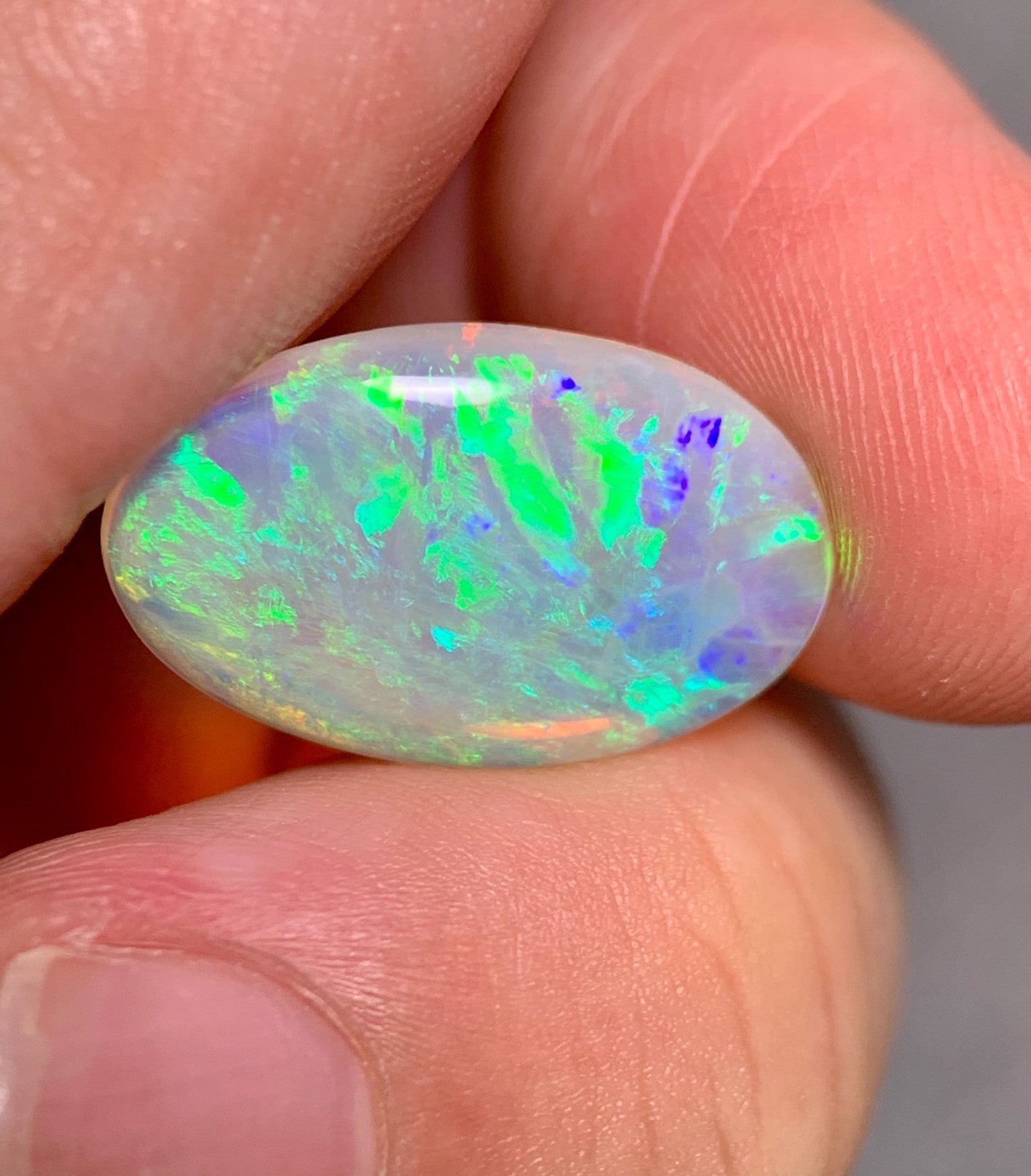 'Grüner See' 4.02ct Natural Solid Australian Crystal opal 18.3x11.6x3.2mm