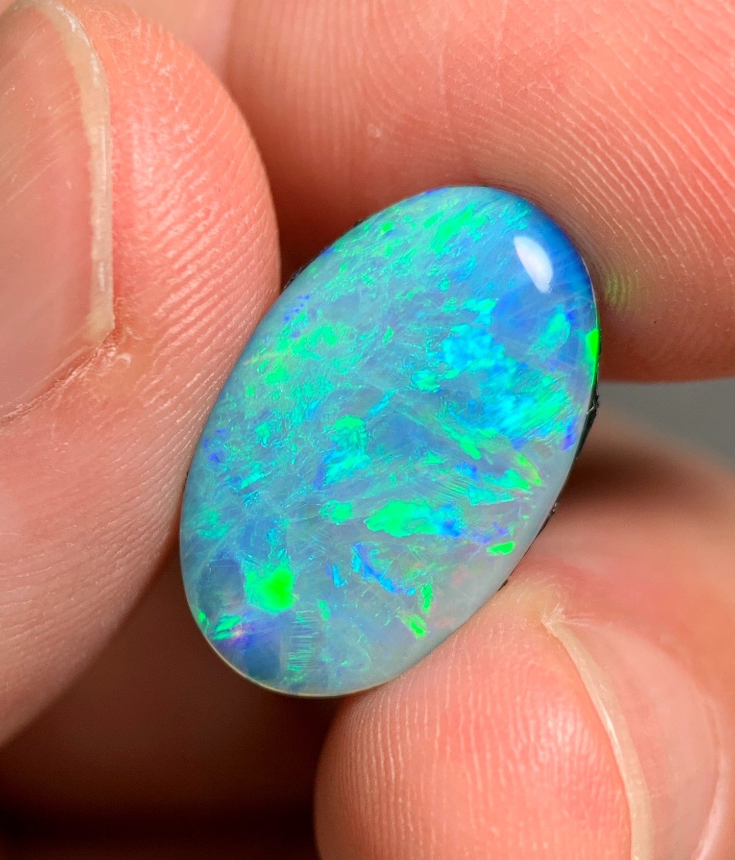 'Grüner See' 4.02ct Natural Solid Australian Crystal opal 18.3x11.6x3.2mm