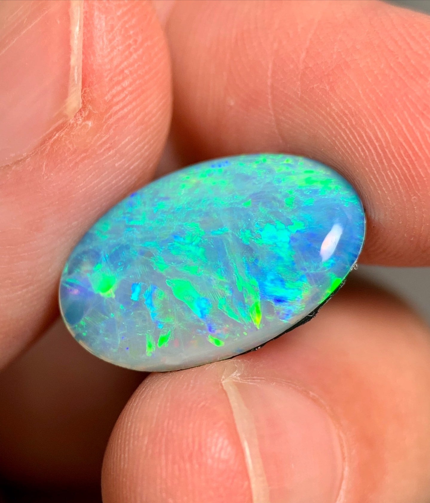 'Grüner See' 4.02ct Natural Solid Australian Crystal opal 18.3x11.6x3.2mm