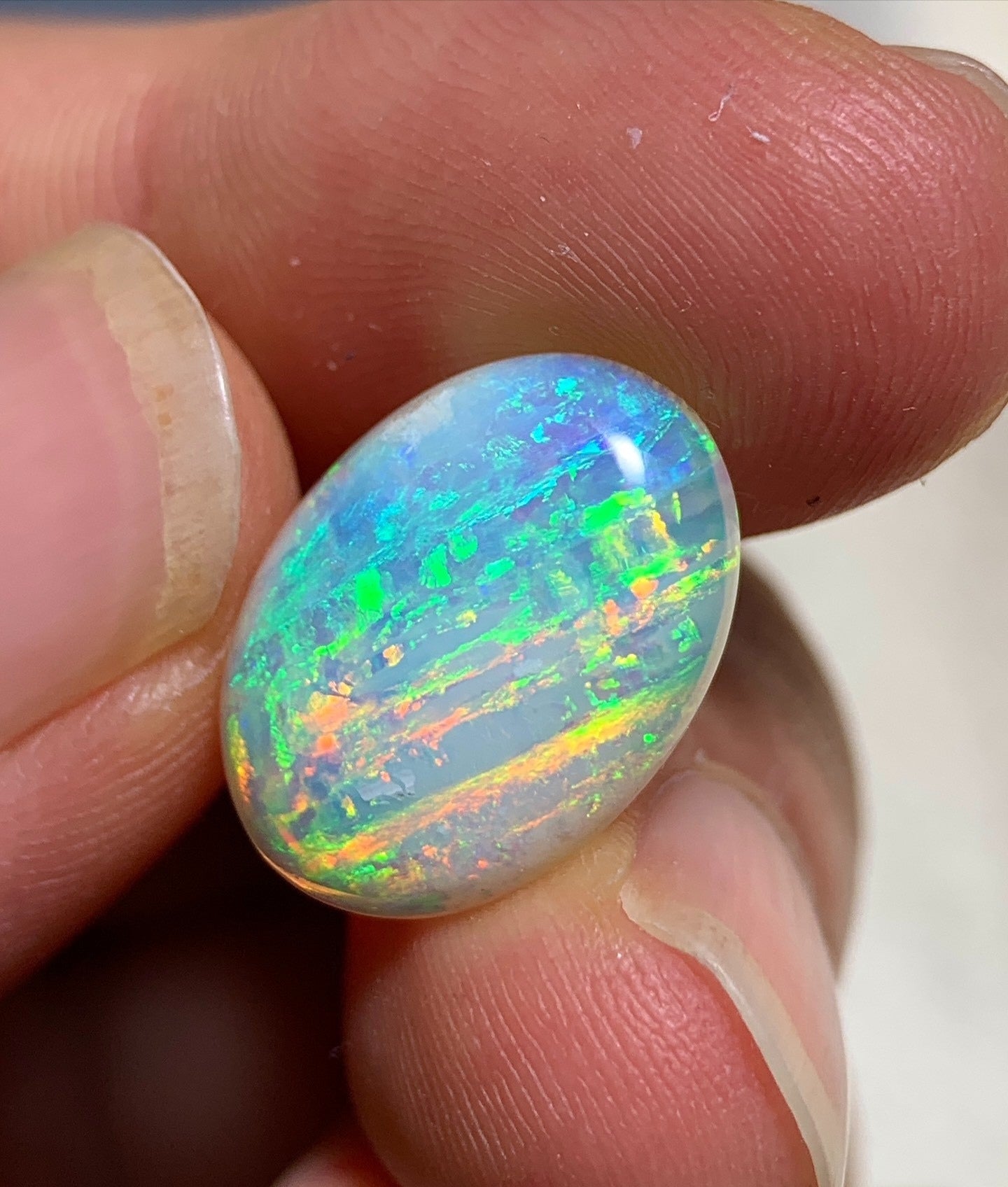 'Neon' 4.07ct Natural Solid Australian Crystal opal 16x11.2x4mm