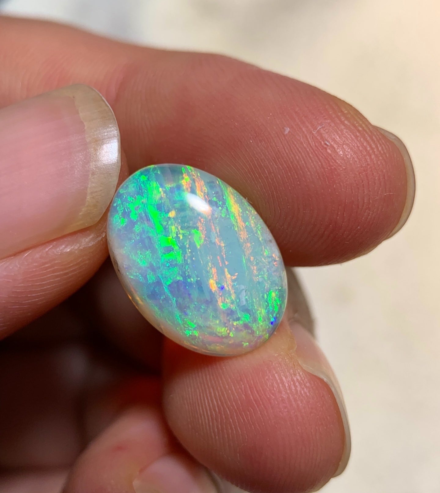 'Neon' 4.07ct Natural Solid Australian Crystal opal 16x11.2x4mm