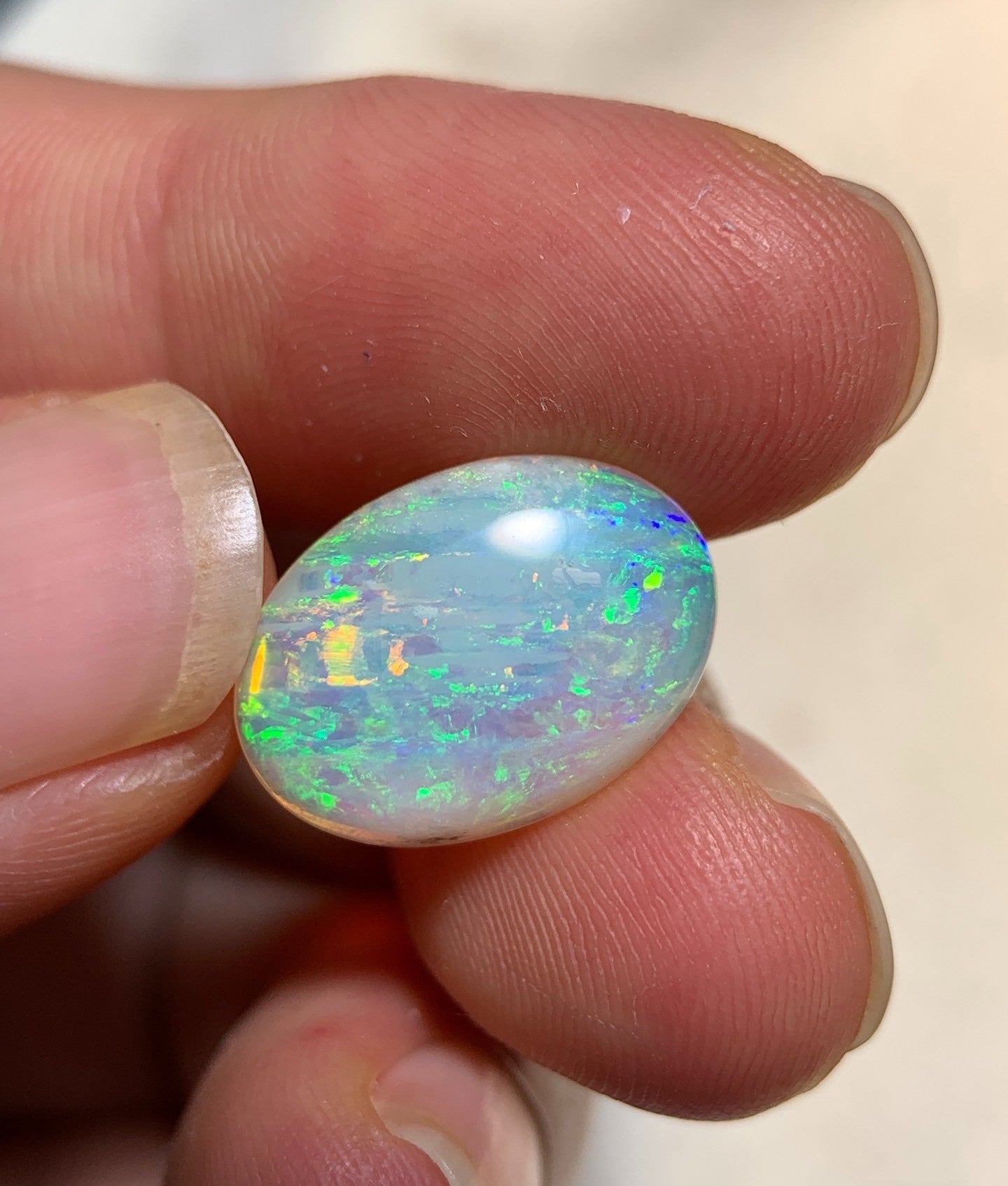 'Neon' 4.07ct Natural Solid Australian Crystal opal 16x11.2x4mm