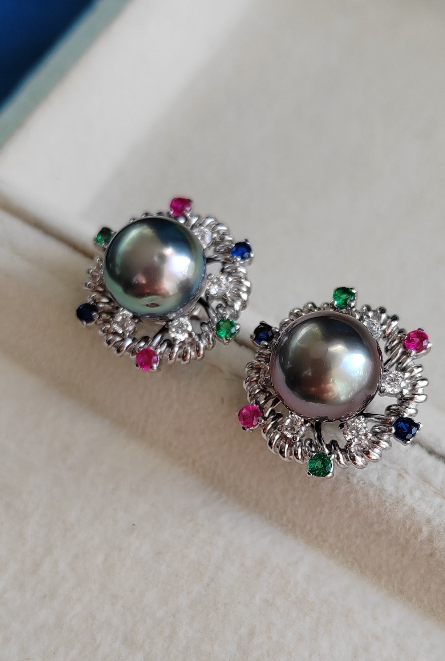 'Festival' earrings Genuine tahitian south sea pearls 10.3mm