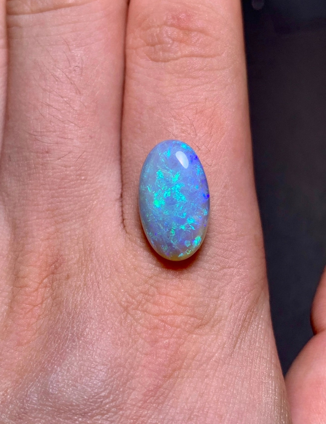 'The deep sea' 5.14ct Natural Solid Australian dark crystal opal 17x10.1x5.2mm