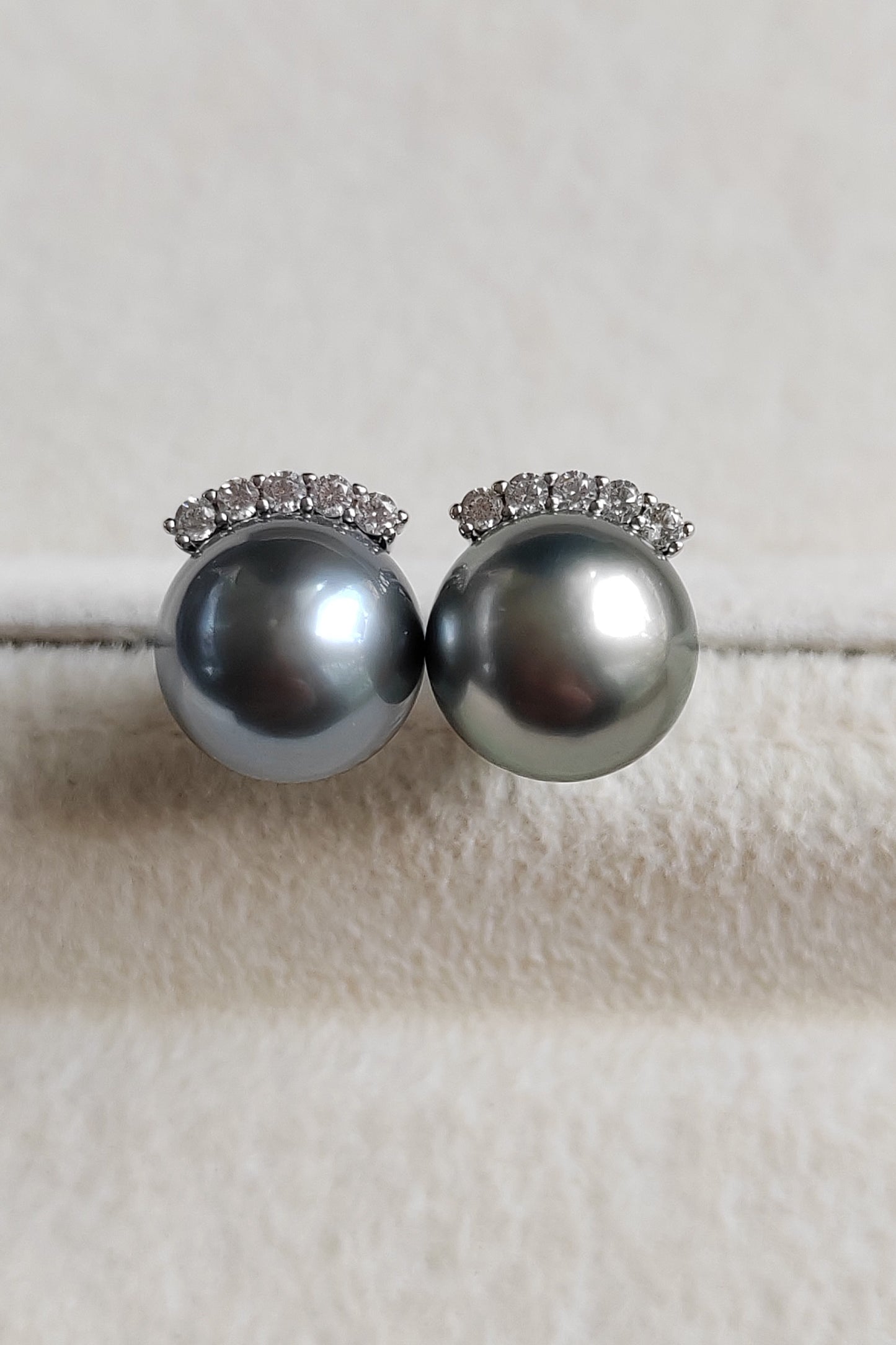9.3mm Genuine tahitian south sea pearls silver earrings