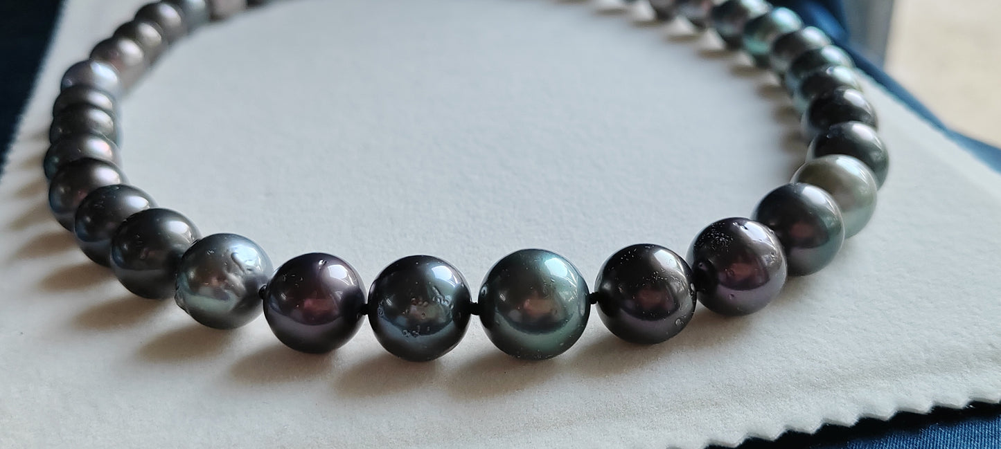 12-14.8mm Genuine tahitian south sea pearls necklace 53cm
