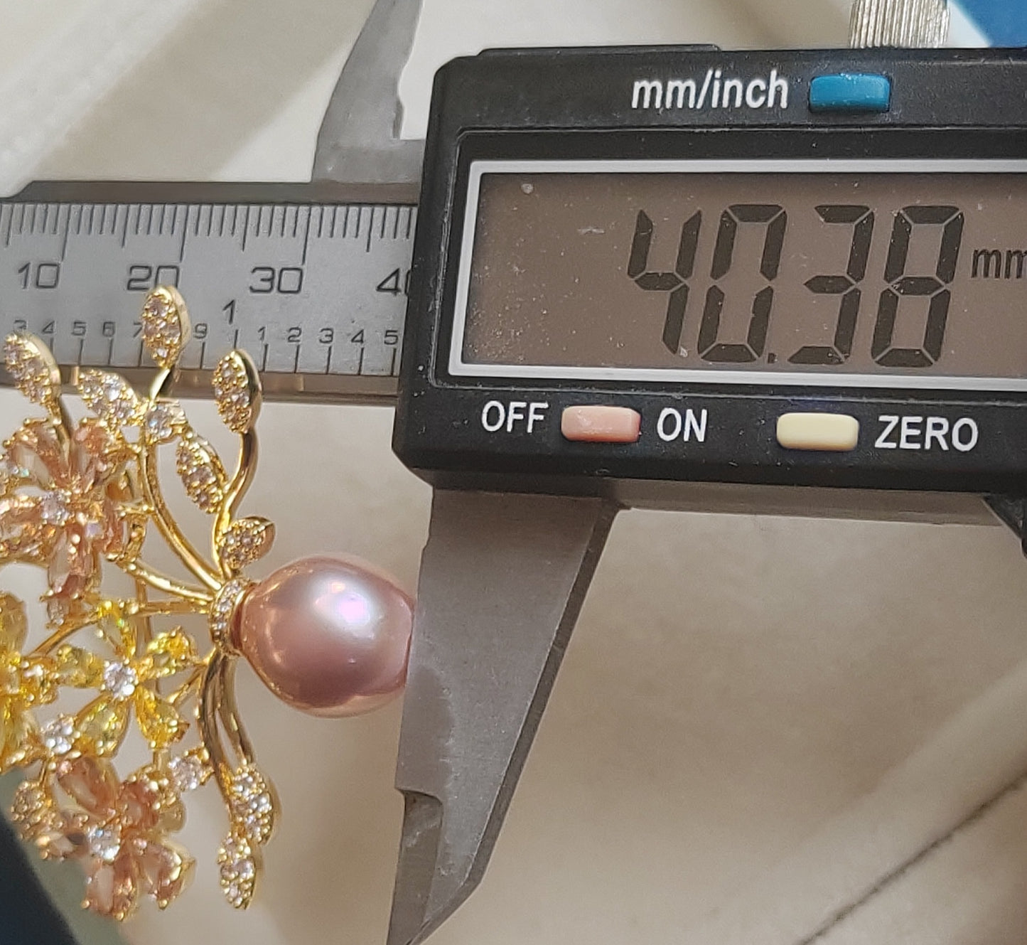 'Pleasure Blossom' brooch genuine freshwater pearl 11.8mm