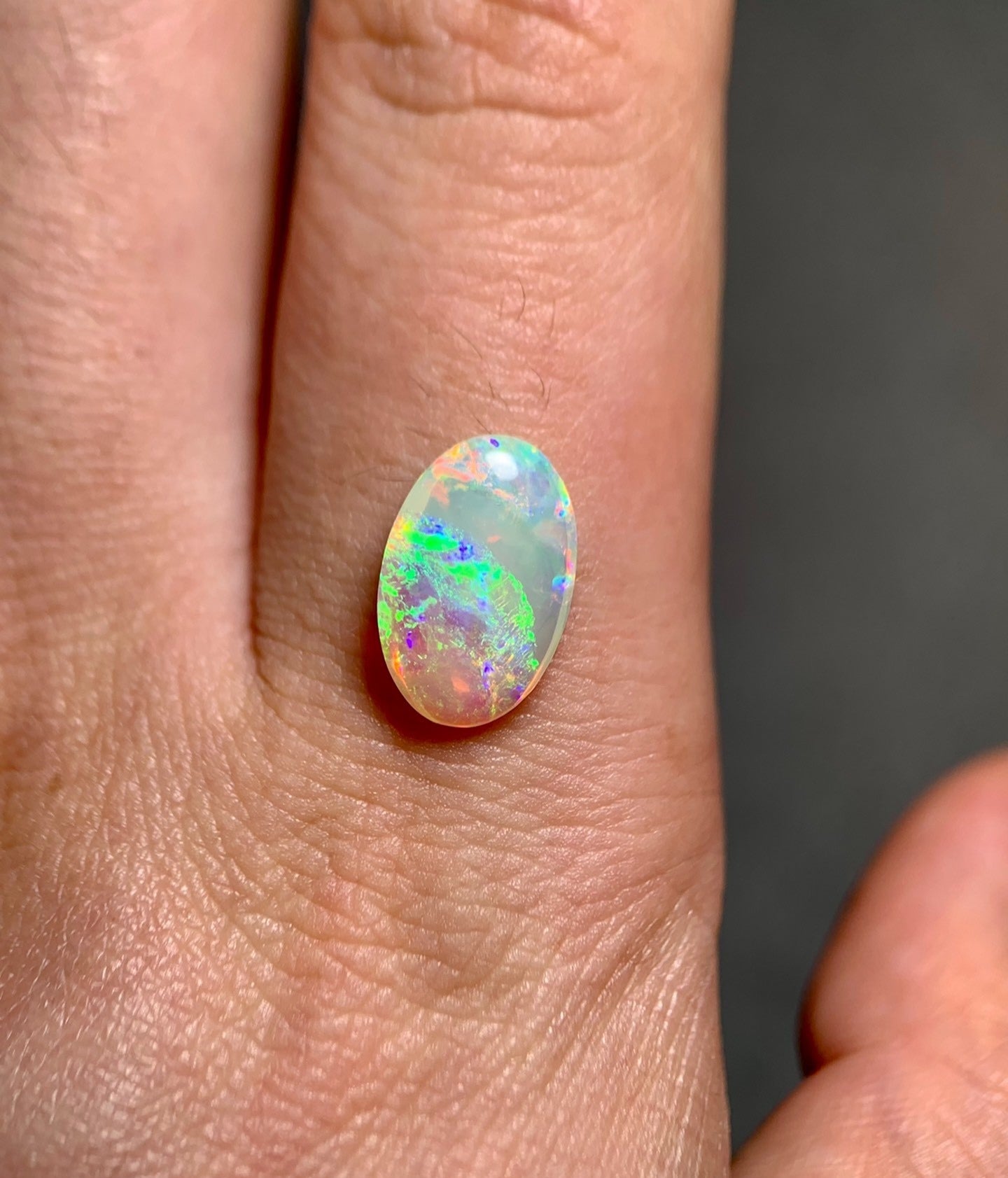 'Red flowers' Natural Solid Australian gem Crystal opal 1.83ct 13.2x8.6x3.2mm