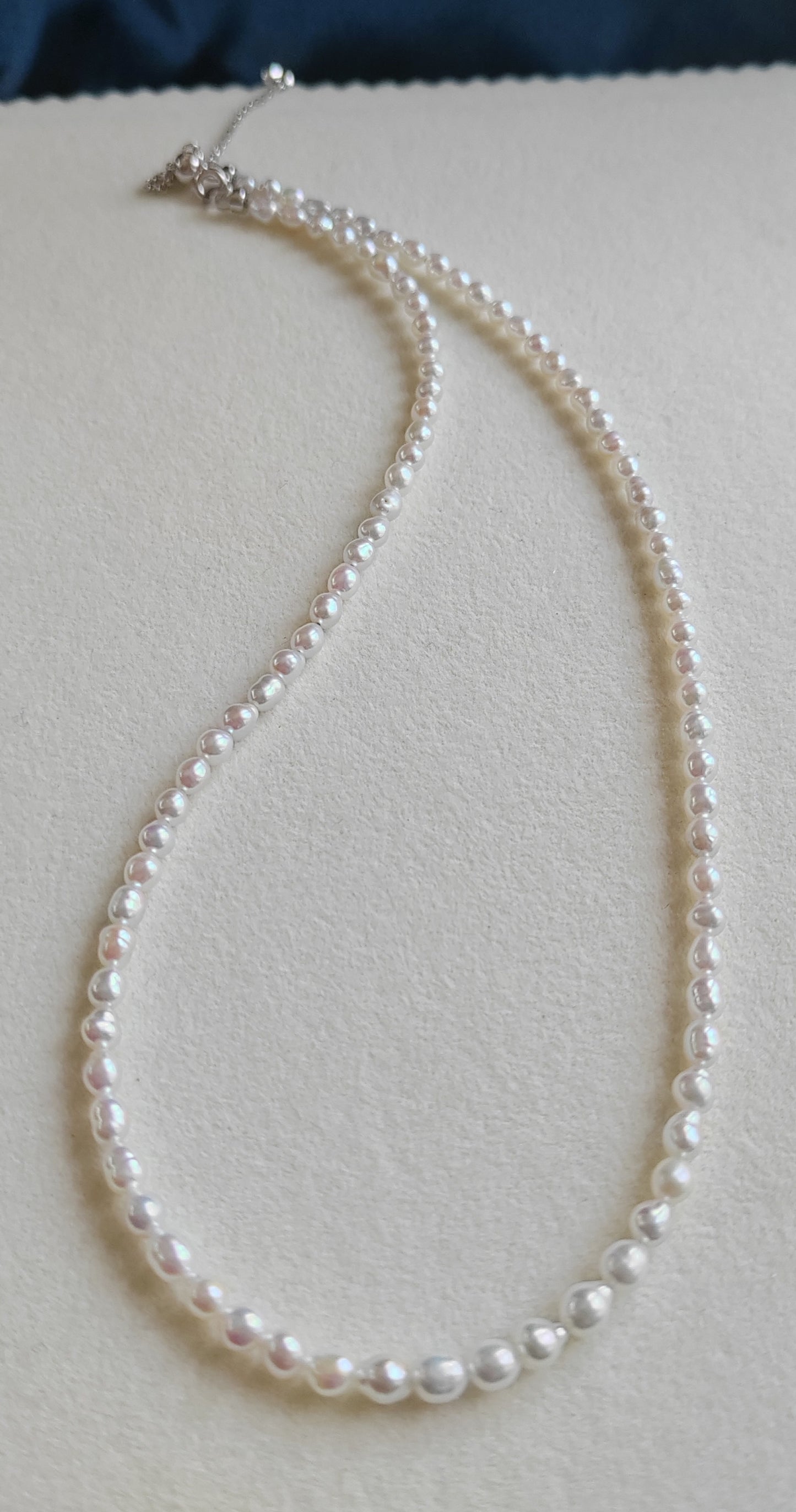 3.5-4mm Genuine freshwater keshi pearls classic necklace