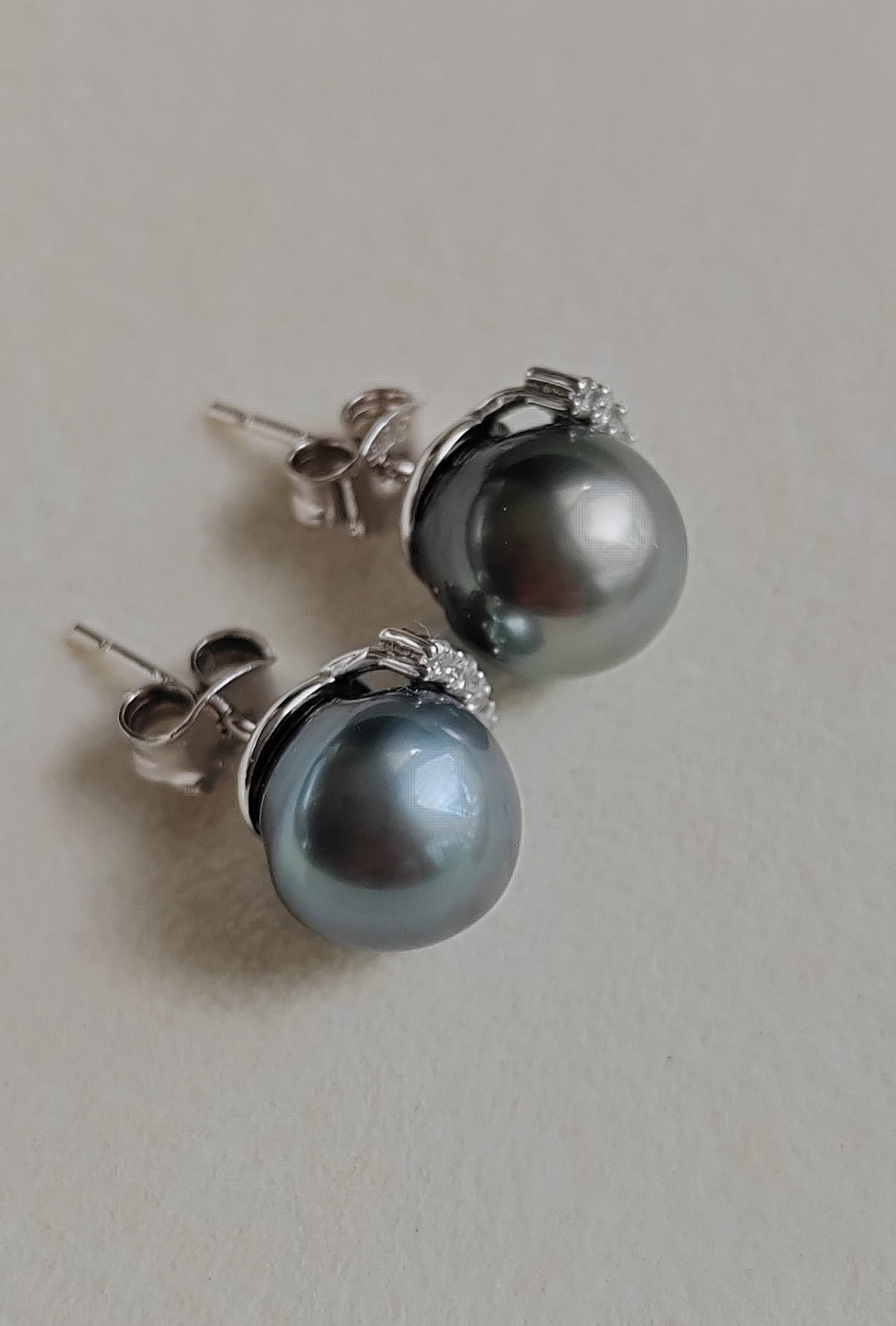 9.3mm Genuine tahitian south sea pearls silver earrings
