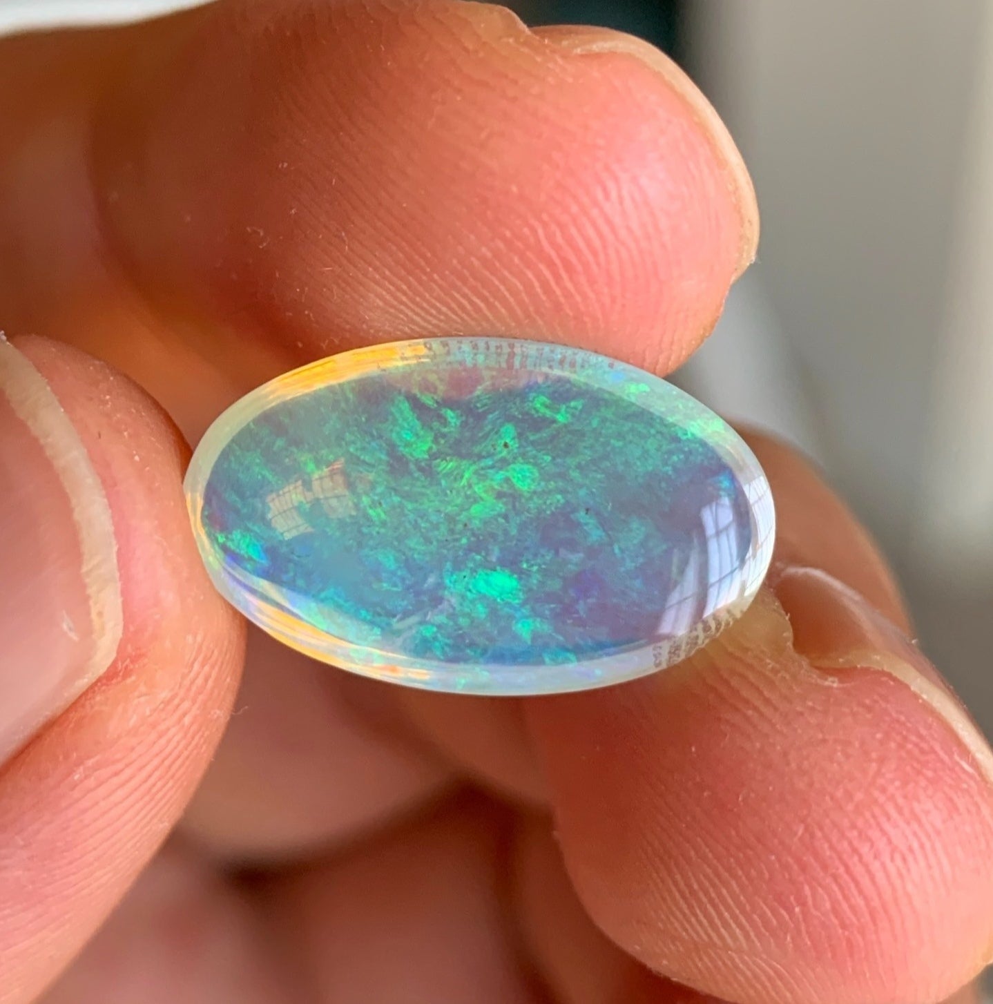 'Eau bleue' 4.52ct Natural Solid Australian Crystal opal 18x11x4mm