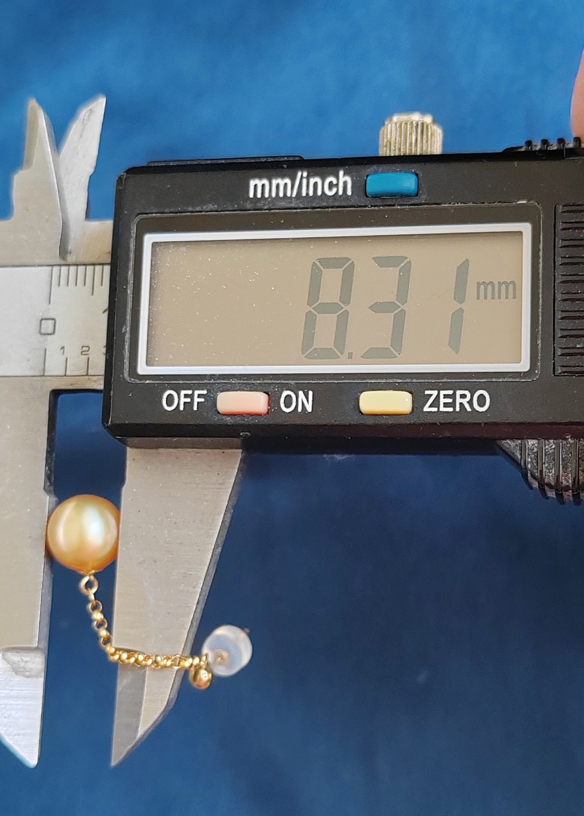 18k gold dangle earrings genuine golden south sea pearl 8.3mm
