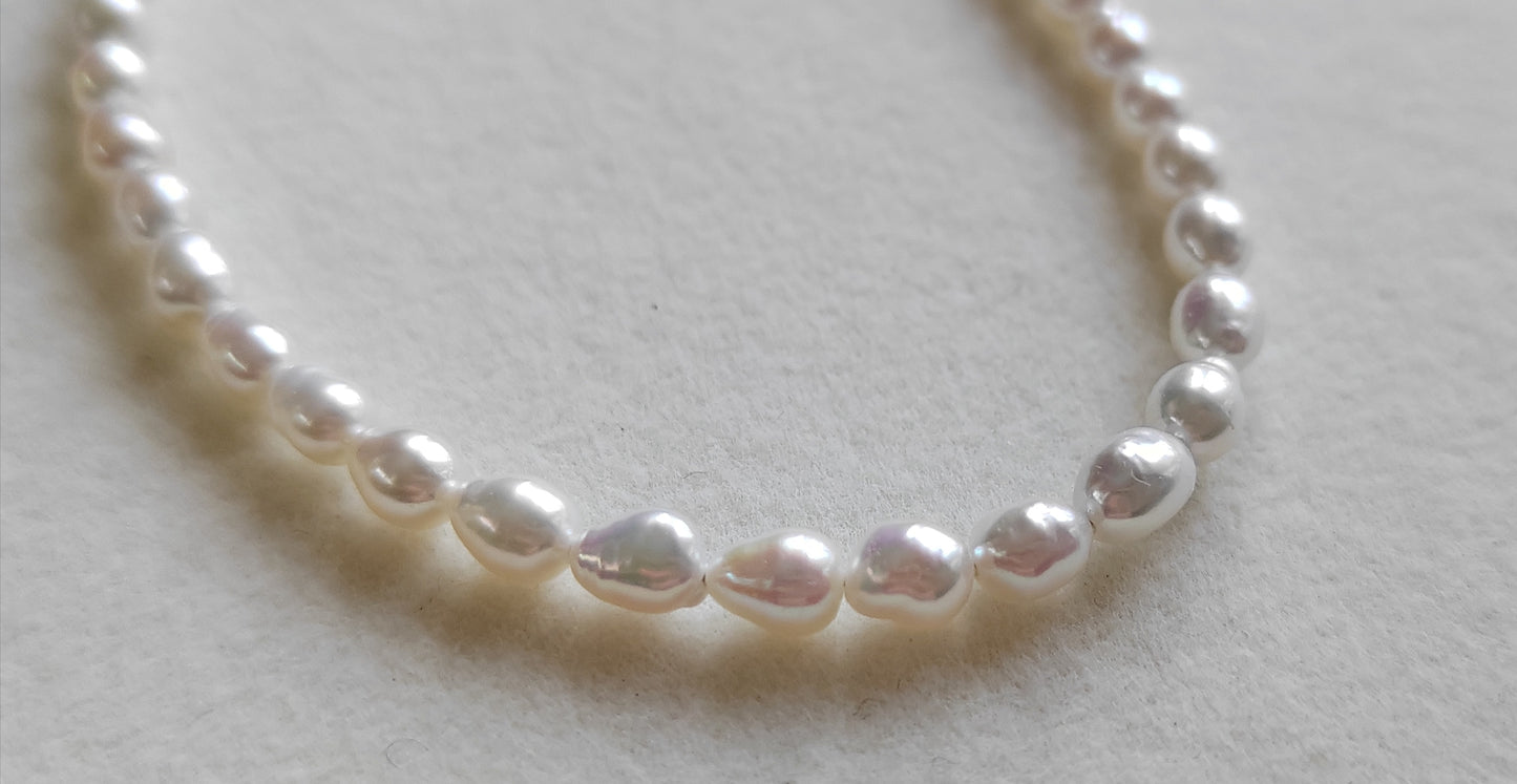 4-4.5mm Genuine freshwater keshi pearls classic necklace