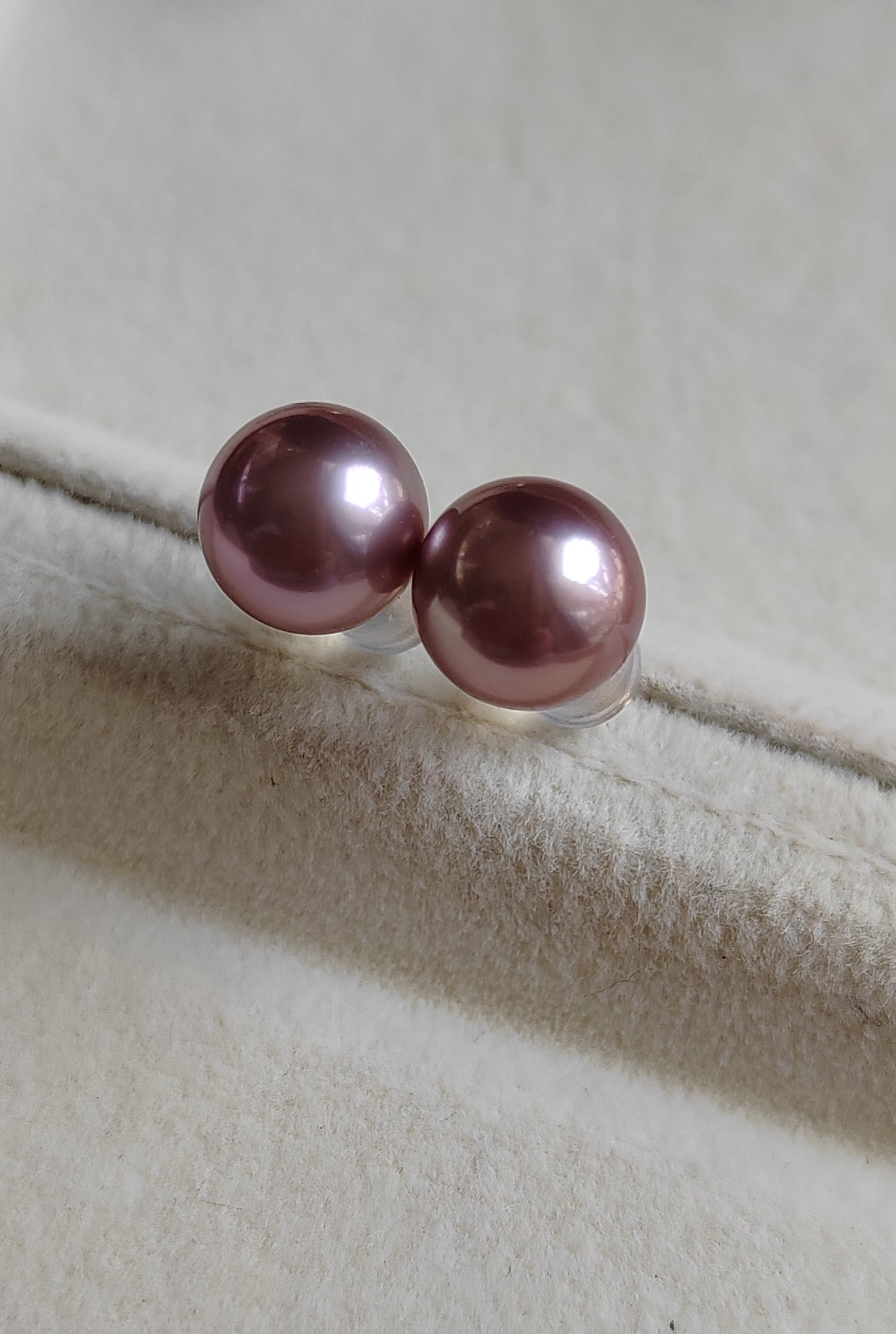 14k gold earrings studs Genuine freshwater pearls 8.4mm AAA+