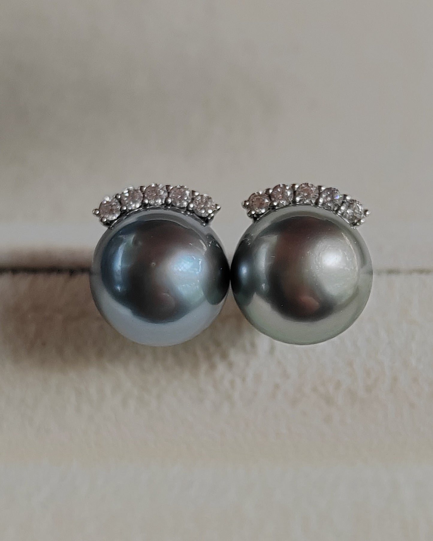 9.3mm Genuine tahitian south sea pearls silver earrings