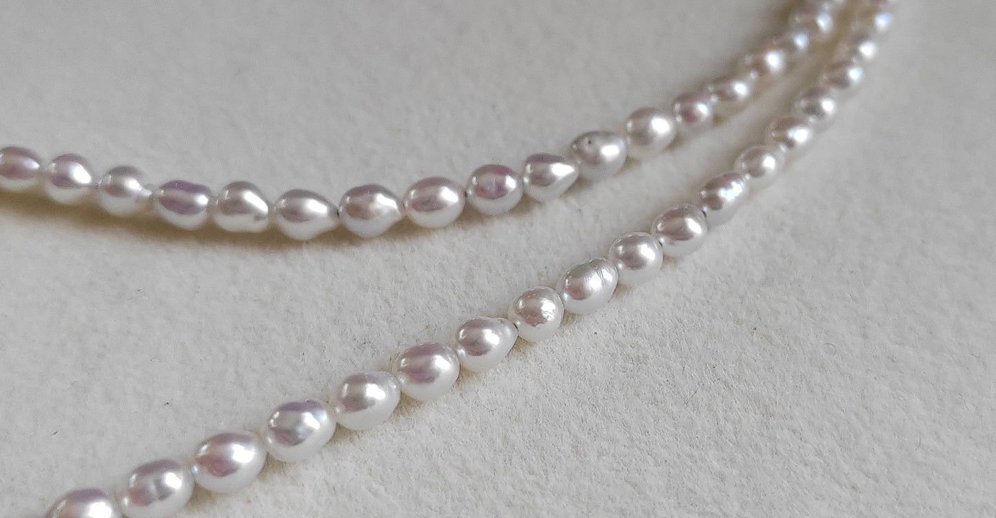 3.5-4mm Genuine freshwater keshi pearls classic necklace