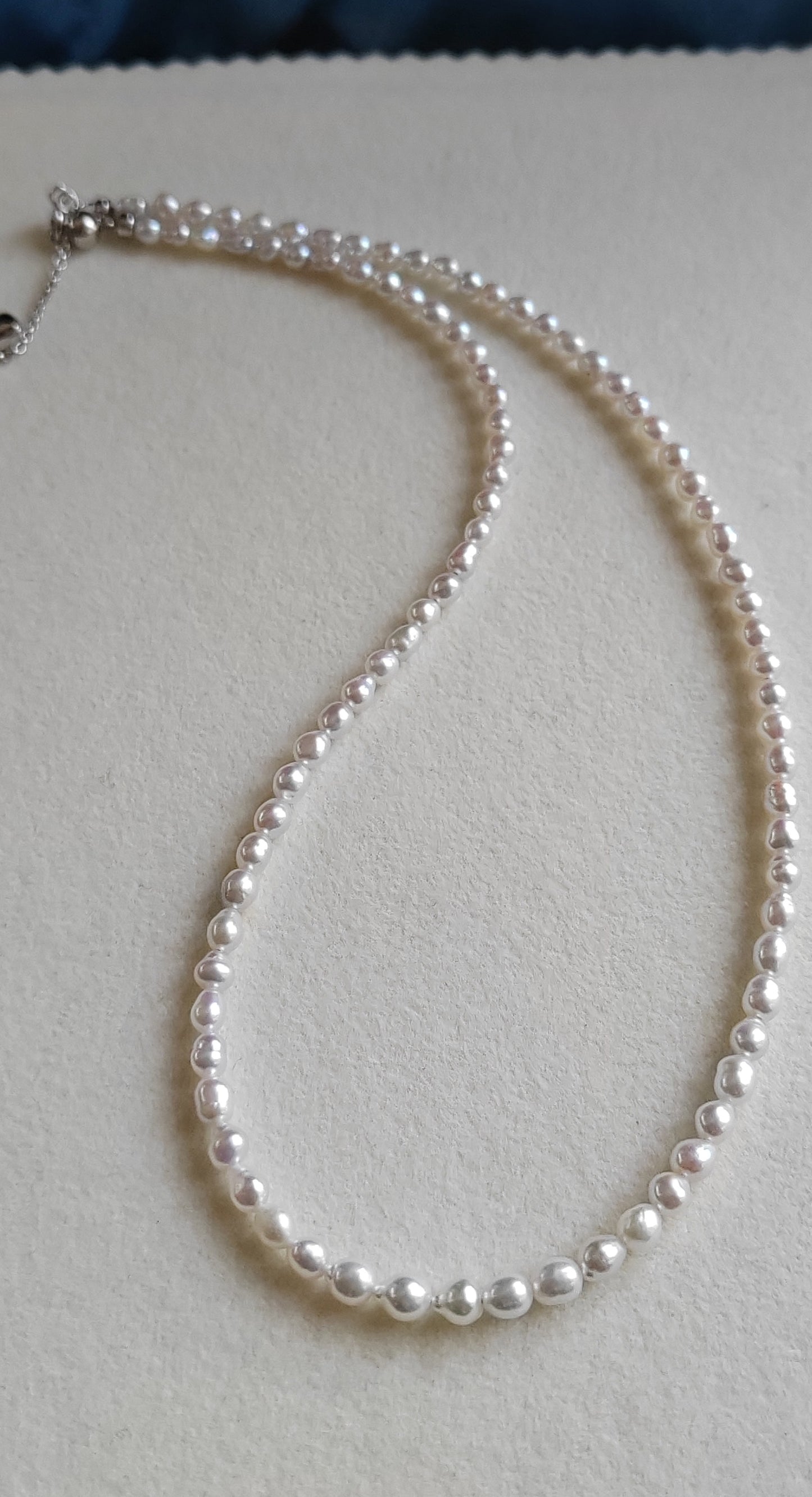 3.5-4mm Genuine freshwater keshi pearls classic necklace