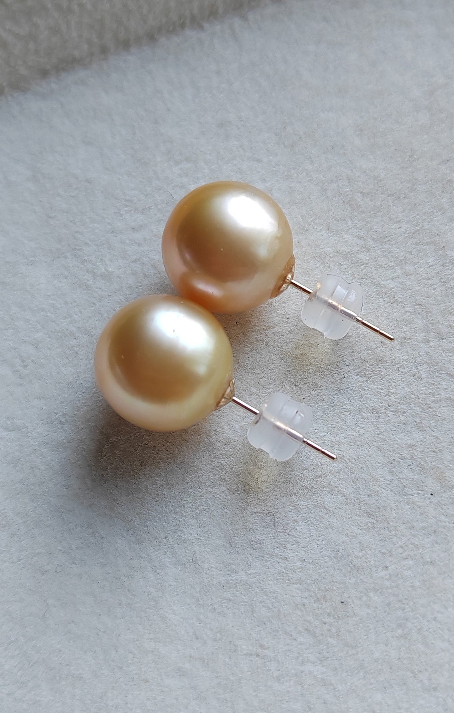 14k gold essential earrings genuine golden south sea pearls 10.5mm