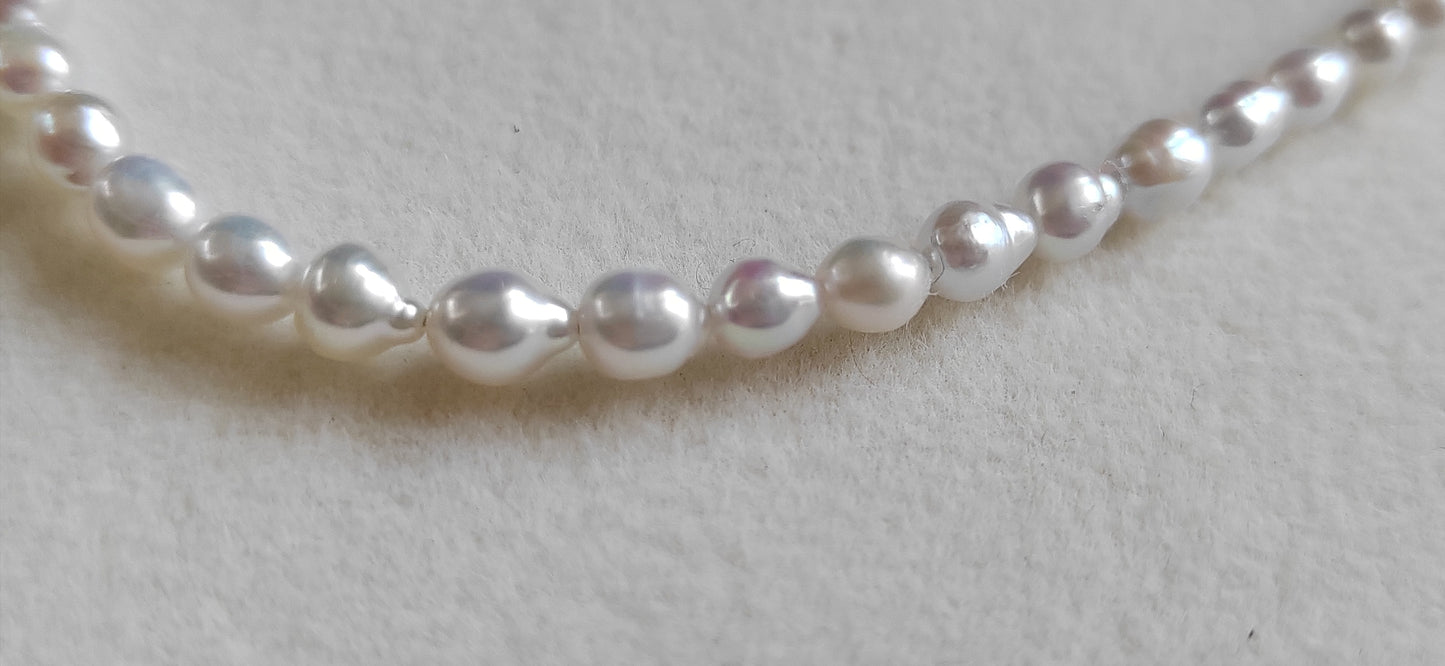 3.5-4mm Genuine freshwater keshi pearls classic necklace