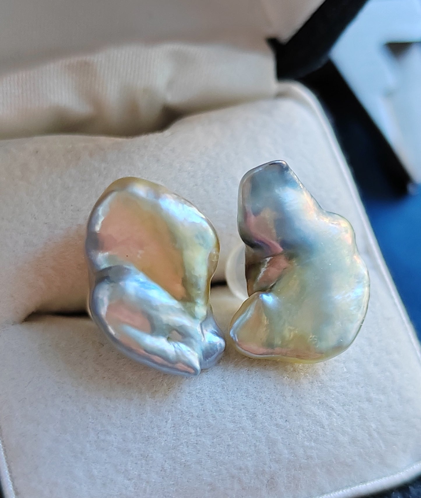 18k gold 'Wild' earrings genuine Australian south sea Keshi pearls 8.3ct