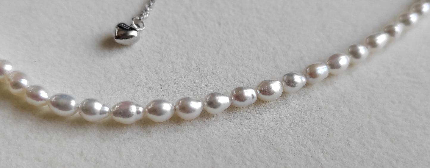 4-4.5mm Genuine freshwater keshi pearls classic necklace
