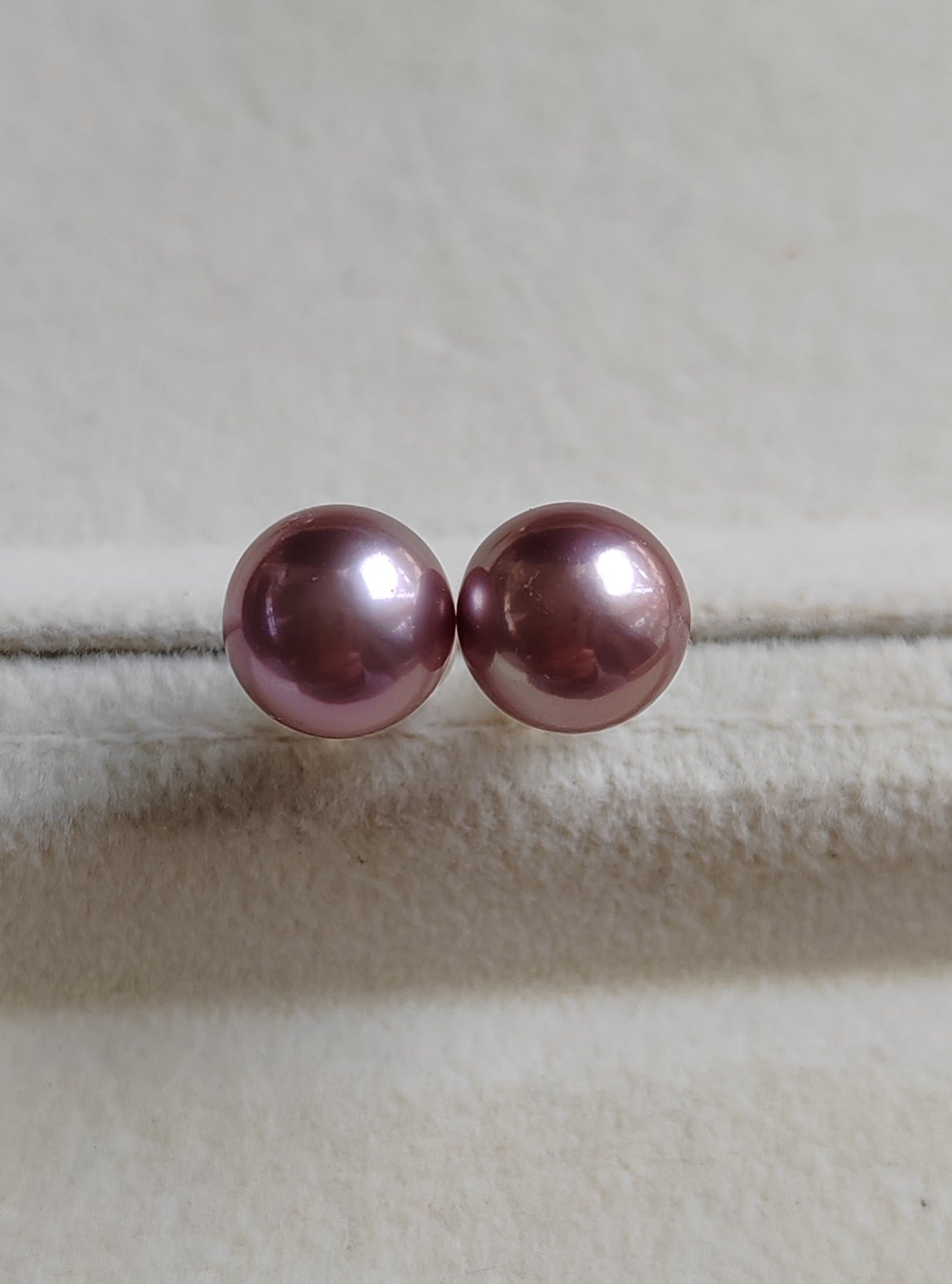 14k gold earrings studs Genuine freshwater pearls 8.4mm AAA+