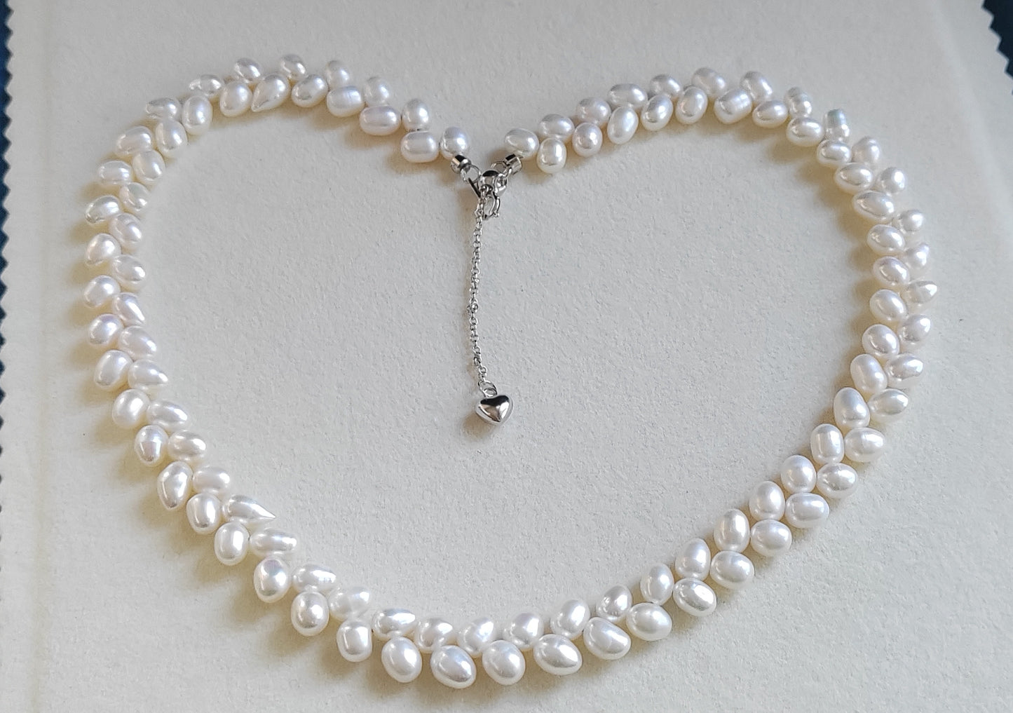 4.6-5.1mm Genuine freshwater pearls 'Épis de blé' necklace