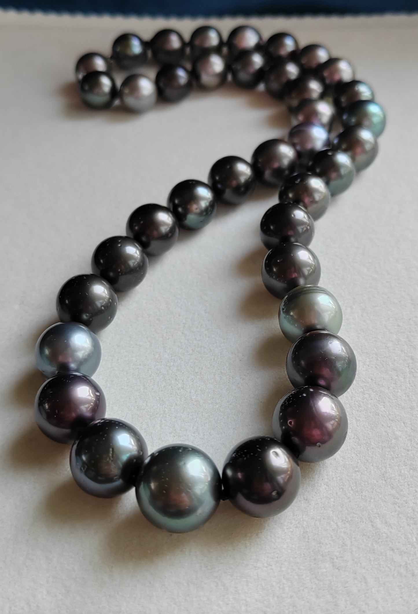 12-14.8mm Genuine tahitian south sea pearls necklace 53cm