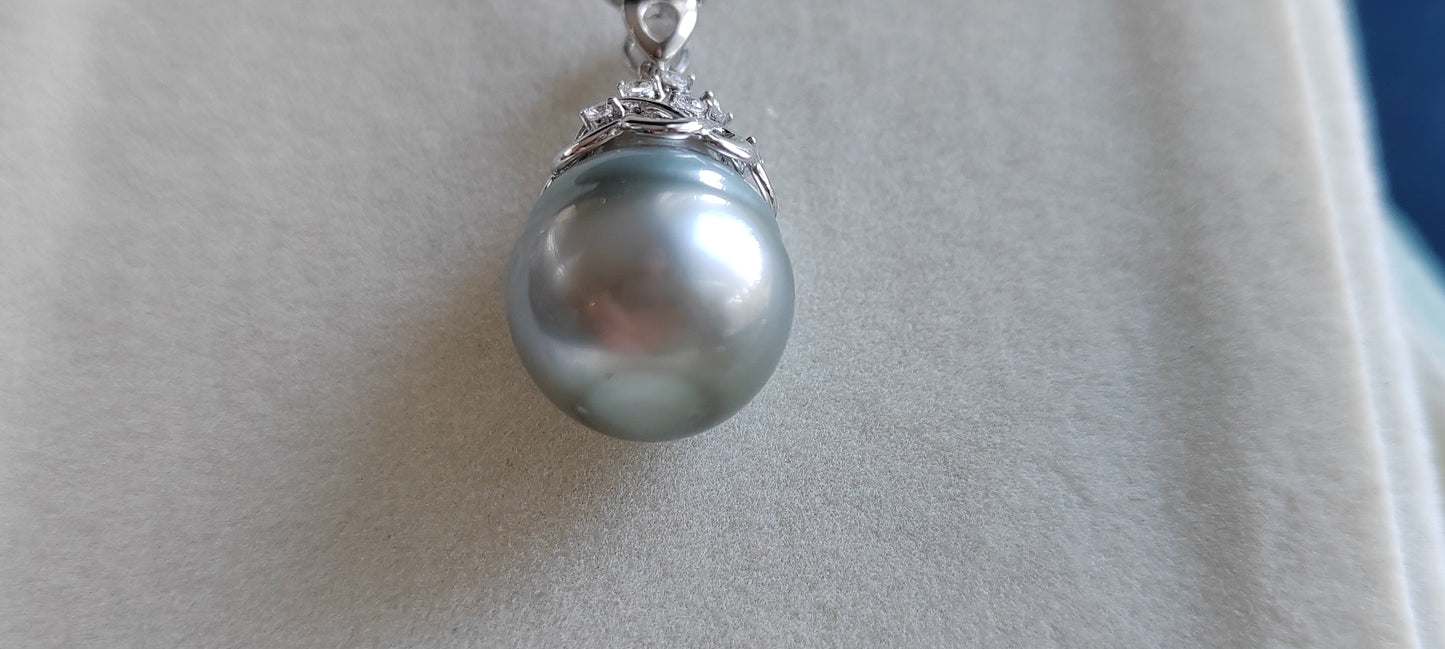 12.5mm Genuine tahitian south sea pearl necklace