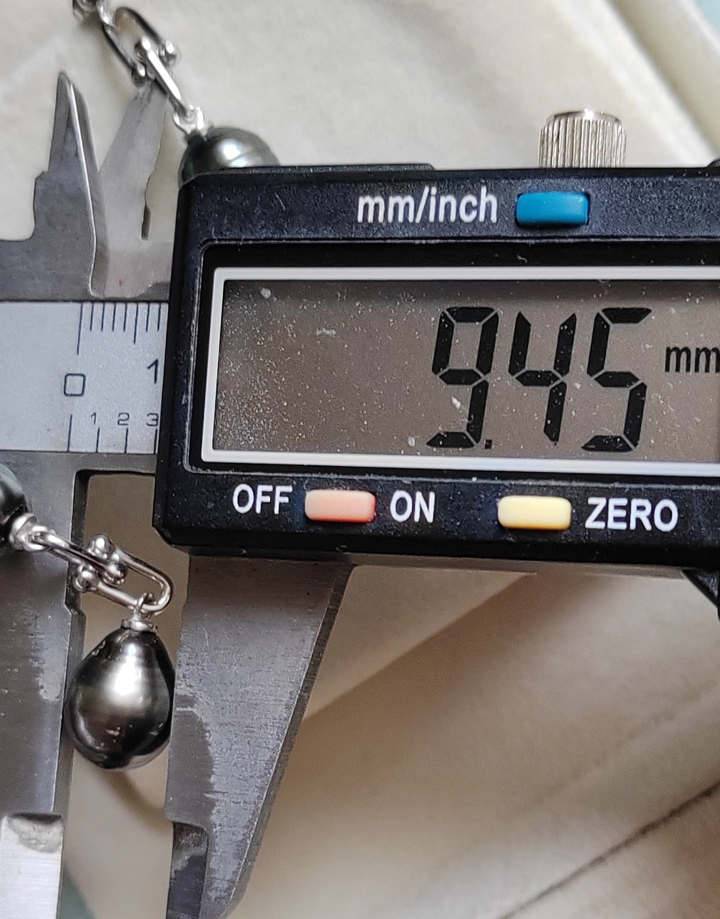 8.6-9.4mm Genuine tahitian south sea pearls double-beauty earrings silver