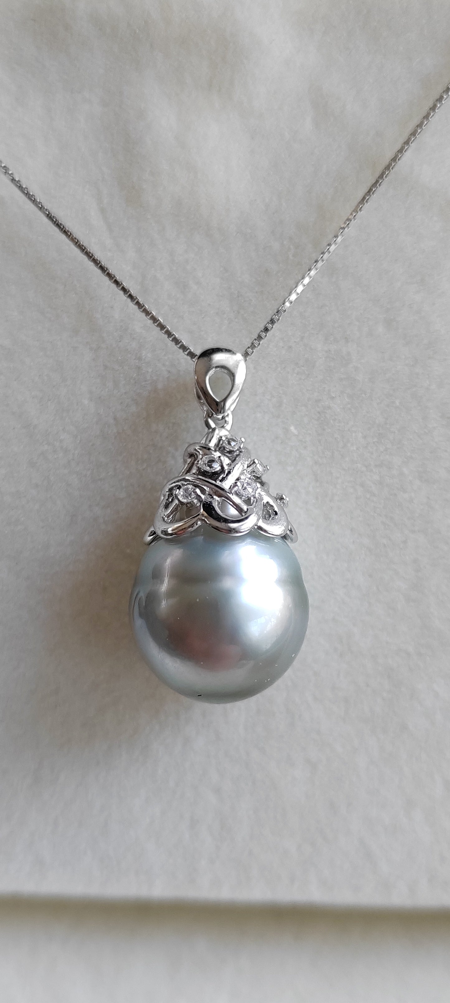 12.5mm Genuine tahitian south sea pearl necklace