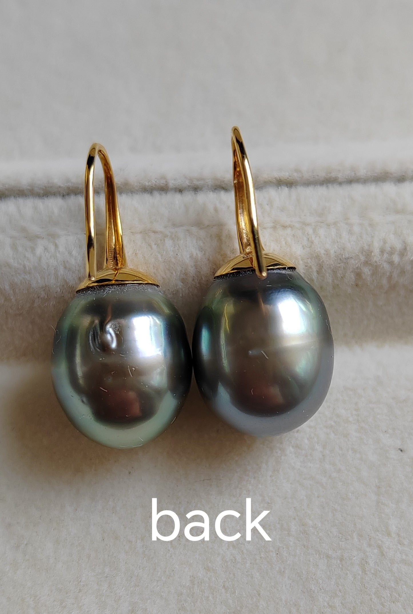 11.1mm Genuine tahitian south sea pearls classic 9ct gold earrings
