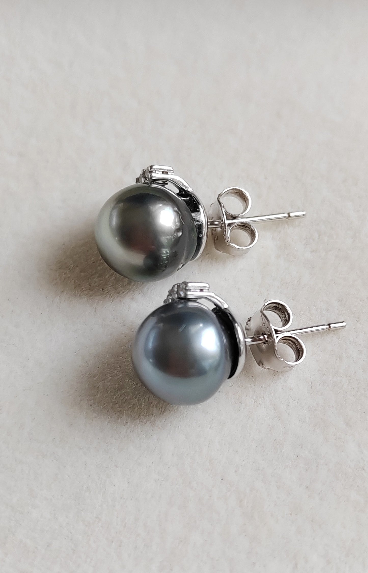 9.3mm Genuine tahitian south sea pearls silver earrings