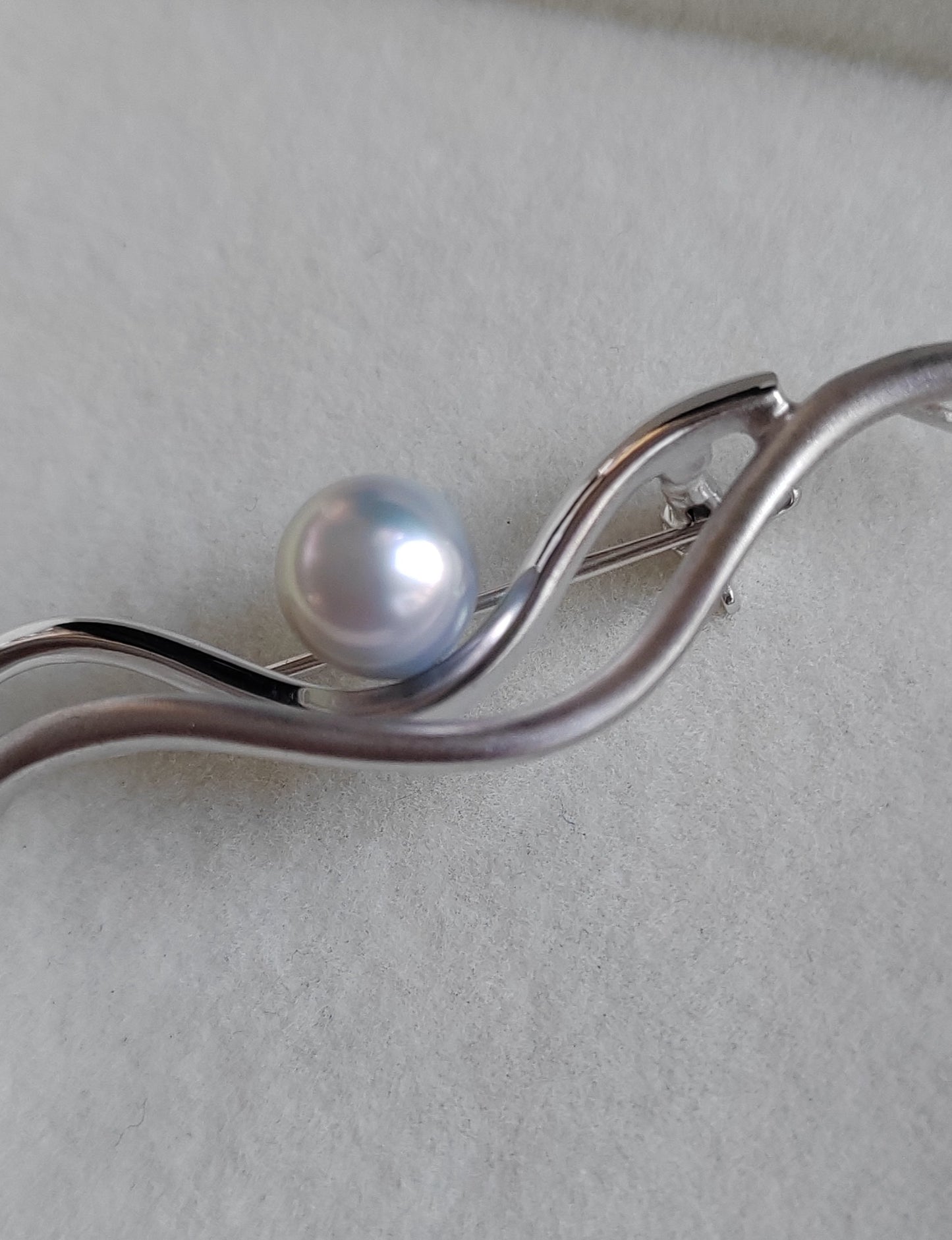 7.8mm Genuine Japanese akoya pearl AAA sterling silver elegant brooch/pendant