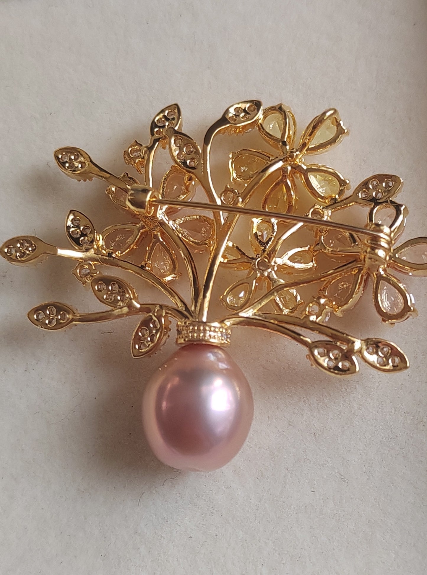 'Pleasure Blossom' brooch genuine freshwater pearl 11.8mm