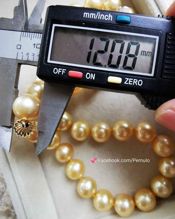 Genuine golden south sea pearl uniform necklace