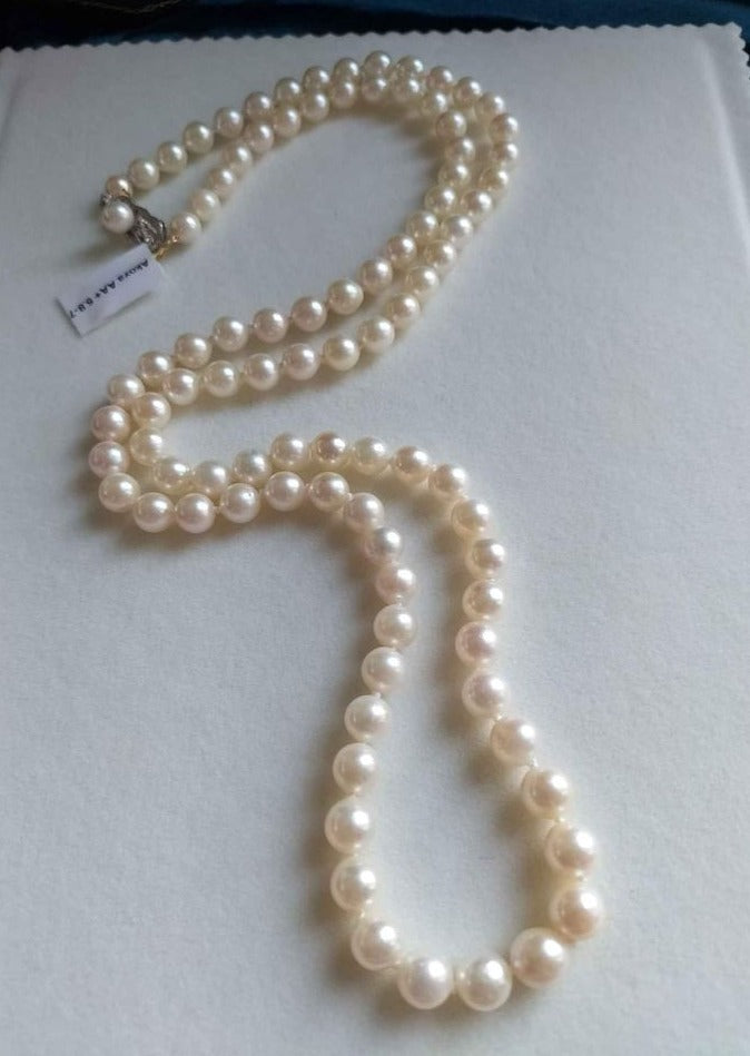 5.8-7.8mm Genuine Japanese akoya pearls matinee necklace 73.5cm
