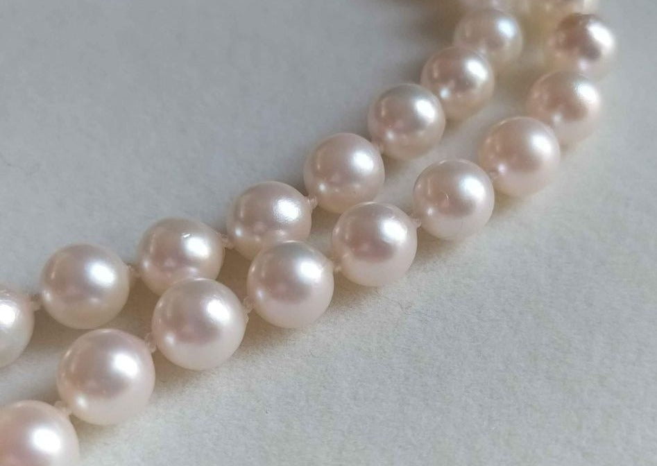 6.2-7.5mm Genuine Japanese akoya pearls classic necklace