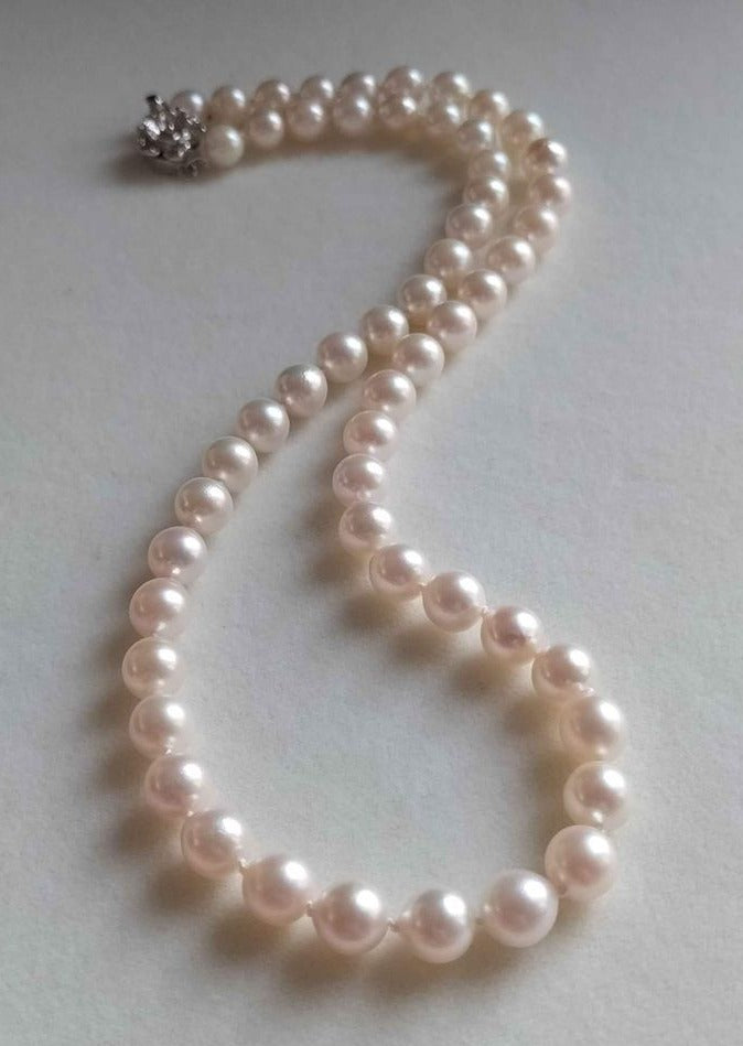 6.2-7.5mm Genuine Japanese akoya pearls classic necklace