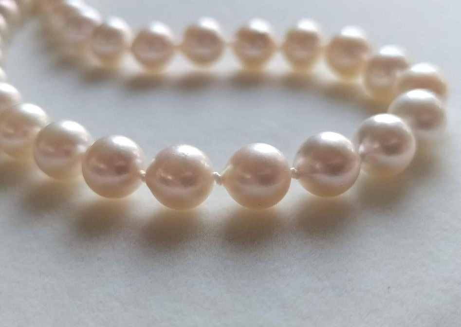 6.2-7.5mm Genuine Japanese akoya pearls classic necklace