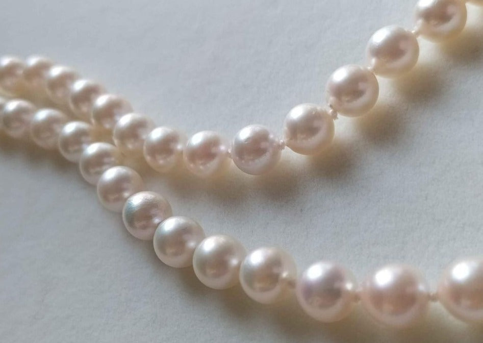 6.2-7.5mm Genuine Japanese akoya pearls classic necklace