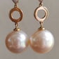'Dry roses' 18k gold diamond earrings genuine south sea white pearls 11.5mm