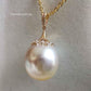 'A golden fruit' 18ct gold pendant genuine south sea pearl 13.9x16mm