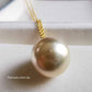 'A golden fruit' 18ct gold pendant genuine south sea pearl 13.9x16mm