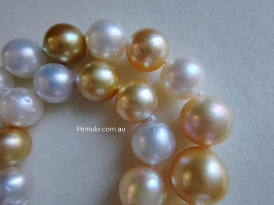 9-14mm Genuine south sea pearls classic graduate necklace