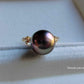 'Rosée' ring 14k gold genuine tahitian south sea pearl 10.5mm size P