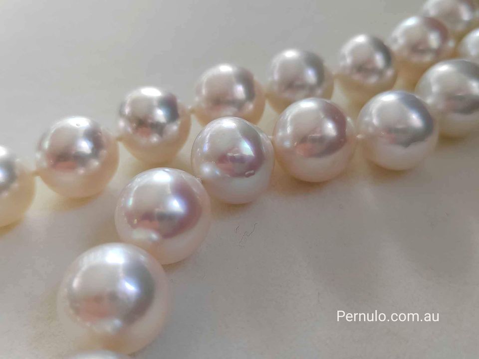 11-14mm Genuine south sea white pearls classic necklace